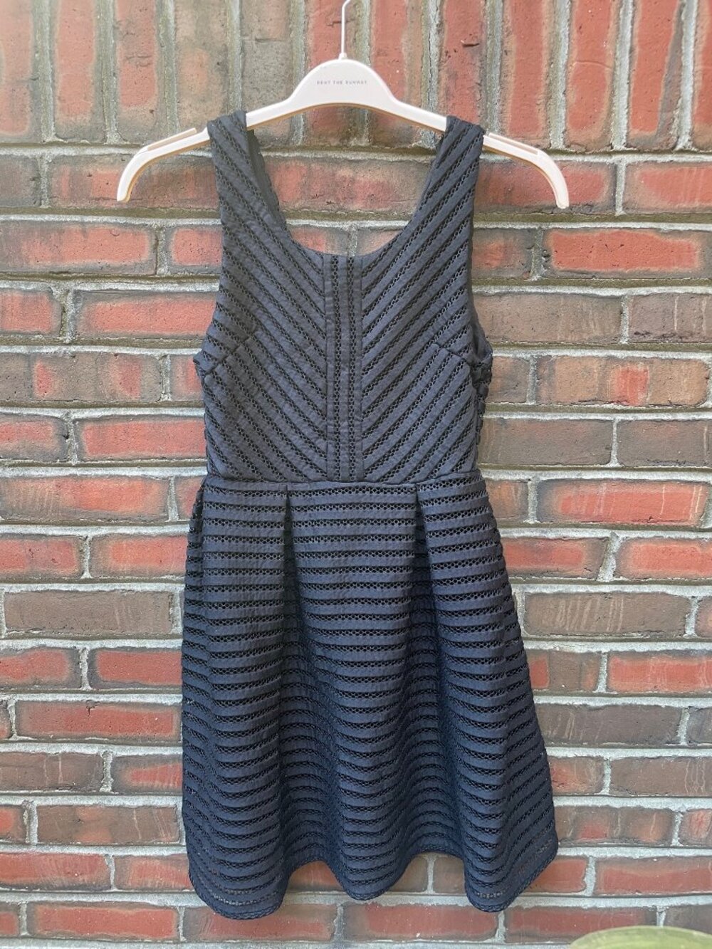 Everly black mini bubble dress with decorative zipper - size S